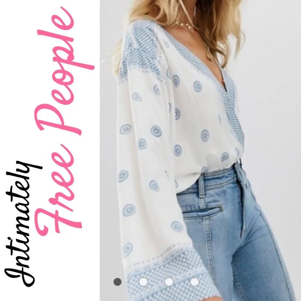 NWOT FREE PEOPLE INTIMATELY ON BOARD LACE OPEN BACK BODYSUIT ROMANTIC BOHO SMALL